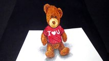 How to Draw a 3d Valentines TEDDY BEAR-8LFeIBcBapQ