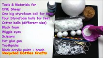 Crafts Projects for Kids - How to Make Cute Pom Pom Wow Sheep DIY -  Recycled Bottles Crafts-SUsgZ3gtc7g
