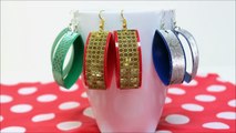 DIY Earrings Jewelry Ideas - Easy Made from Plastic Bottle and Tape Recycled Bottles Crafts-ljCErcW36cU