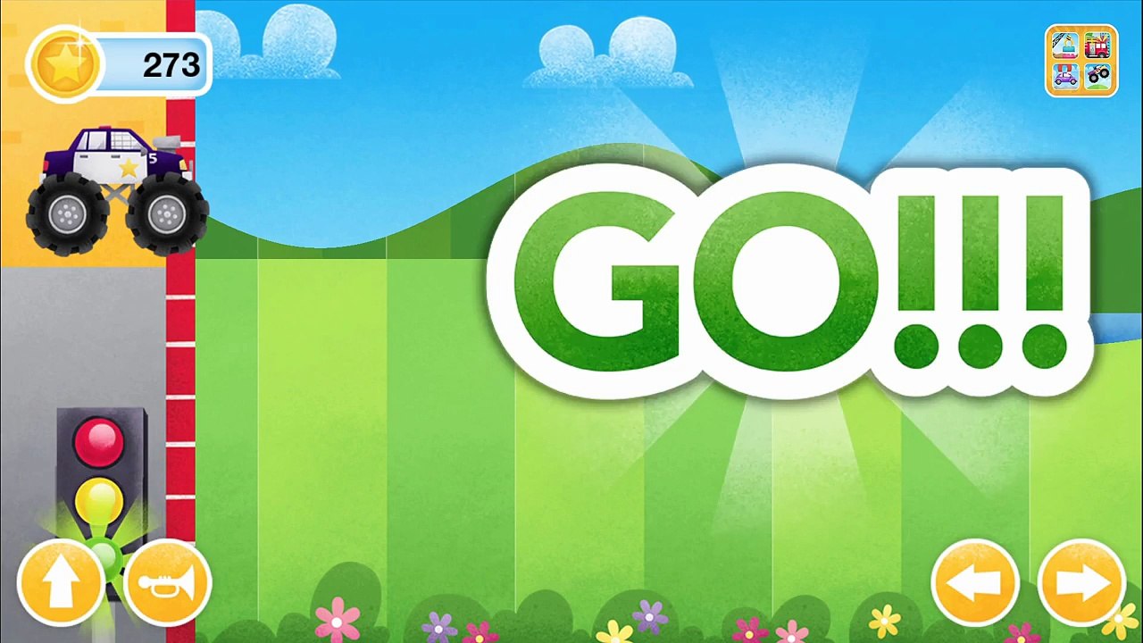 Funny monster trucks - game as cartoon for kids