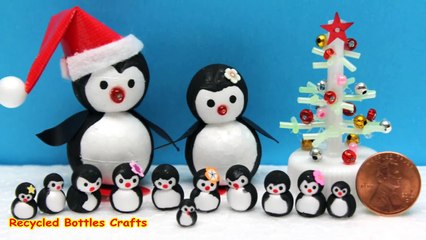 DIY Projects for Kids - How to Make a Mini Penguins Family - Recycled Bottles Crafts Ideas-Zovq5AKXQAI