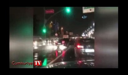 İstanbul trafiğinde tehlikeli hareketler... Yürekleri ağza getirdiler