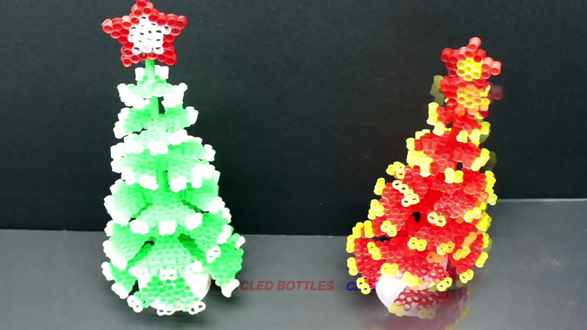 Christmas Tree Making With Drinking Straw