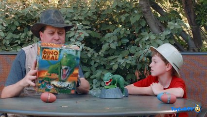 HUGE T-REX DINOSAUR Chases Park Ranger LB on Kids ATV, Fun Jurassic Adventure & Surprise Egg Toys