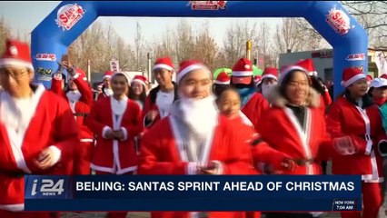 i24NEWS DESK | Beijing: Santas sprint ahead of Christmas | Saturday, December 23rd 2017