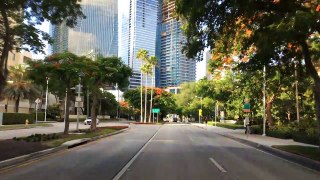 Driving Downtown - Miamis Millionaire Row - Miami Florida USA