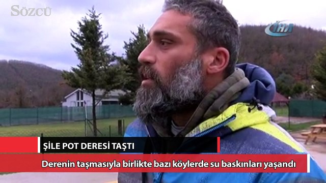Şile Pot Deresi taştı, bazı köyleri su bastı