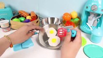 Deluxe Slice and Play Food Set Play Doh Fried Eggs Cooking Set Toy Kitchen Cutting Fruits Toy Food , Cartoons animated movies 2018