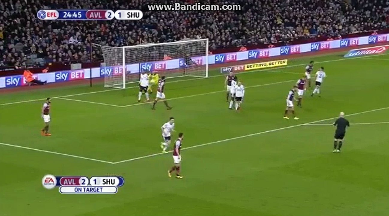 Super Goal C.Donaldson 2 - 2  ASTON VILLA 2 - 2 SHEFF UTD 23.12.2017 HD