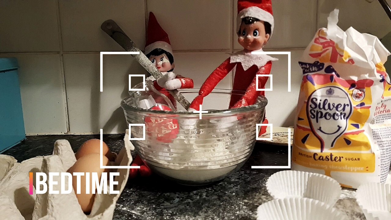 elf on the shelf caught moving - Betty & Buddy Baking at 3am!!!