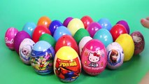 SURPRISE EGGS PEPPA PIG SPIDER-MAN MICKEY MOUSE FROZEN BARBIE HELLO KITTY PLAY DOH EGGS TOYS , Cartoons animated movies 2018