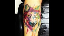 50 Watercolor Wolf Tattoos For Men-egBS_ZyWGkc