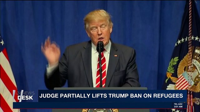 i24NEWS DESK | Judge partially lifts Rump ban on refugees | Saturday, December 23rd 2017