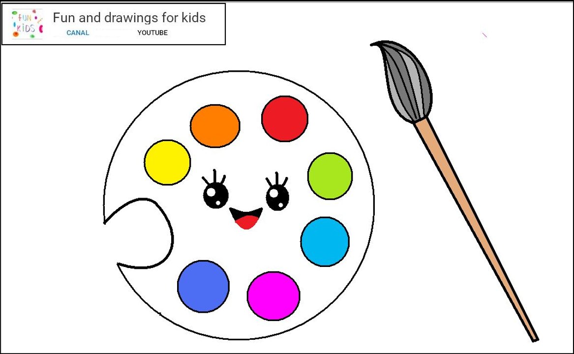 Paleta de pinturas para niños con canción