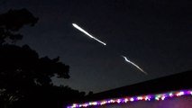 Lançamento de foguete da SpaceX cria imagem impressionante no céu