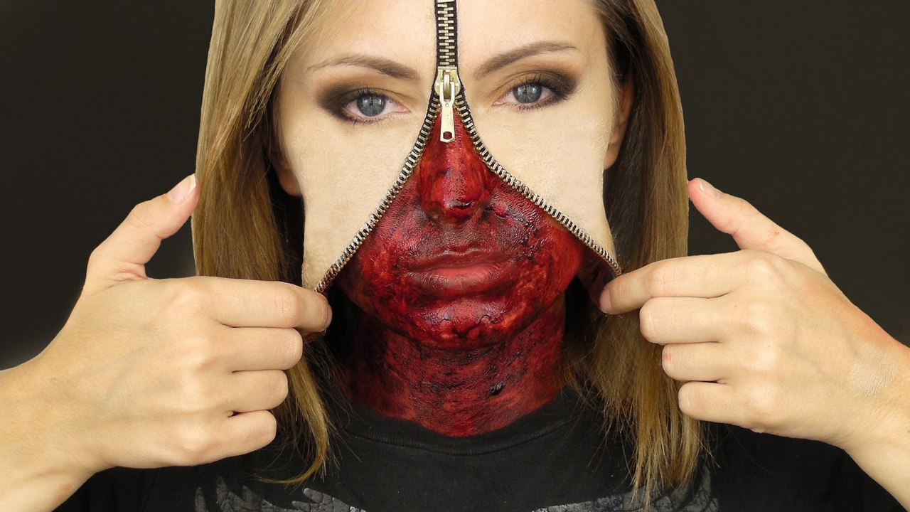 Zipper Face Makeup Tutorial For Halloween
