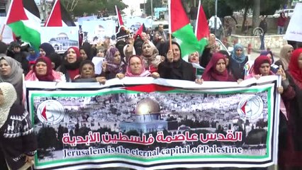 Filistinli Kadınlar ABD'nin Kudüs Kararını Protesto Etti