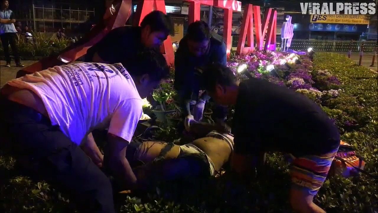 Motorcyclist Saved By Flower Bed