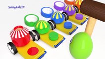 Learn colors with Surprise eggs Balls and Hammer 3D Cartoons for children Video for kids-Bv_IJZdW