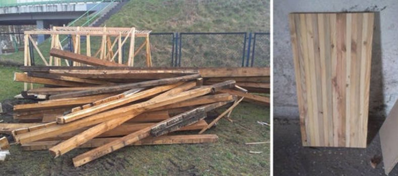 Daske i stari lanac pretvorili u sto