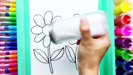 Flowers Coloring Pages Salt Painting for Kids _ Fun Art Learning Colors Video for Children-5IwXZKpzBHE