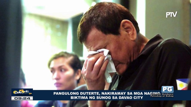 Pangulong Duterte, nakiramay sa mga naging biktima ng sunog sa Davao City