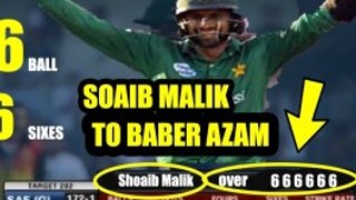 Shoaib Malik 6,6,6,6,6,6 to Babar Azam in T10 Match