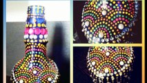 DIY _ decorative glass bottle _ dot art _ painted wine bottles _ best out of waste-22aNTdiCRRM