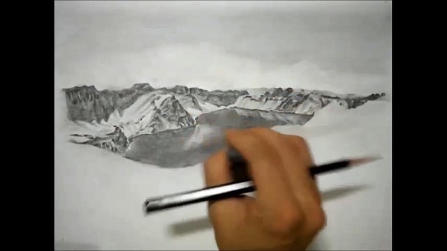 한시간 연필풍경(백두산)그리기 - Drawing with pencil / Speed drawing