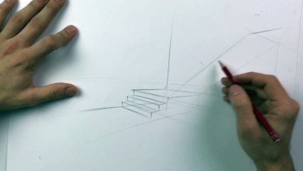 Treppe zeichnen. Treppen-Zeichnung. Innenarchitektur-Skizze. Mappenkurs Innenarchitektur.-ogNiBFA6YrI
