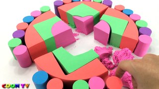 Learn Colors Kinetic Sand Rainbow Heart Cake Funny Kids Surprise Toys How To Make For Children