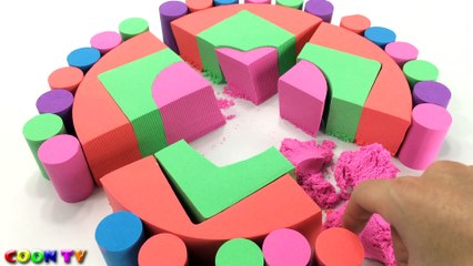 Learn Colors Kinetic Sand Rainbow Heart Cake Funny Kids Surprise Toys How To Make For Children