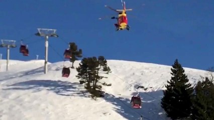 Skiers trapped in broken down gondolas in the French Alps are dramatically rescued