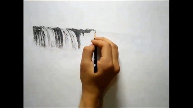 한시간 연필풍경(이과수폭포)그리기 - Pencil sketch / Speed drawing