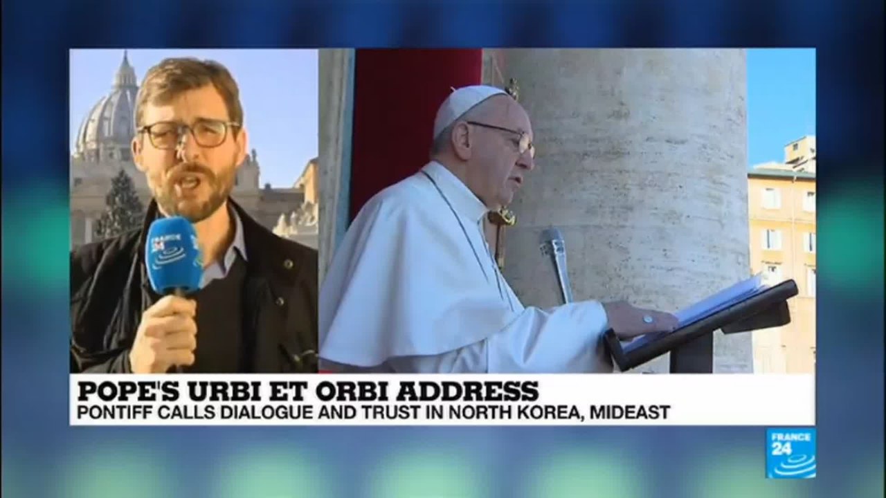 Pontiff calls for two-state solution in Christmas Day message