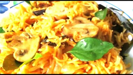 mushroom biryani in telugu || mushroom biryani in pressure cooker || mushroom biryani