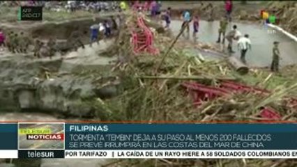 Tormenta Tembin provoca 200 muertos y miles de evacuados