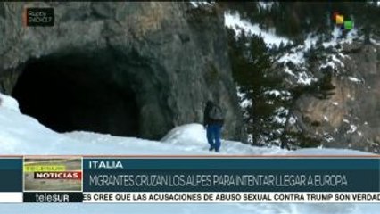 Migrantes intentan cruzar Los Alpes para internarse en Europa