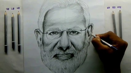 How to draw Narendra Modi step by step tutorial for beginners