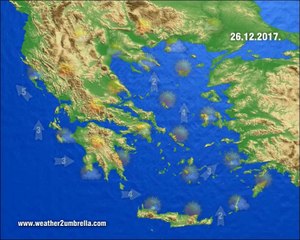 Η πρόγνωση του καιρού για την Τρίτη 26-12-2017