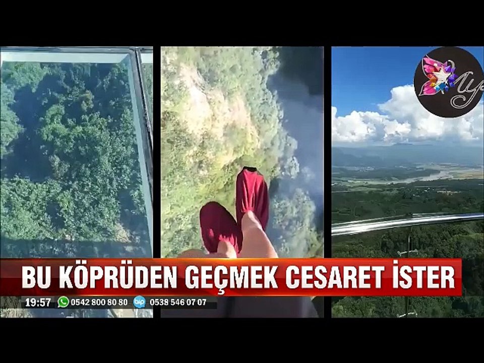 Dünyanın en uzun ve en yüksek cam köprüsünden geçenlerin korku dolu anları