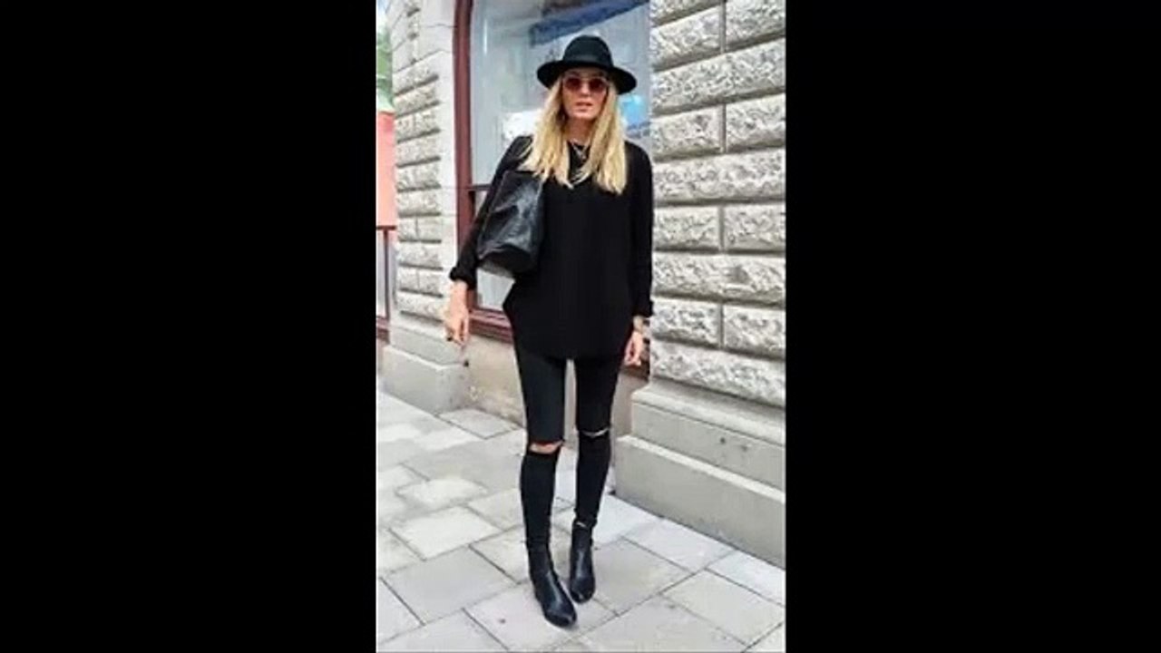 black style for winter - 2018 Fashionista