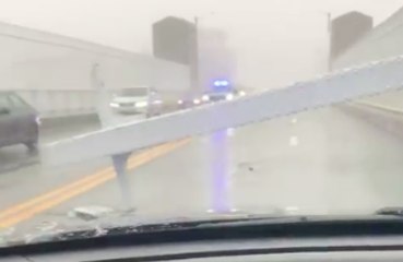 Strong Winds Topple Steel Beam on Massachusetts Road Bridge