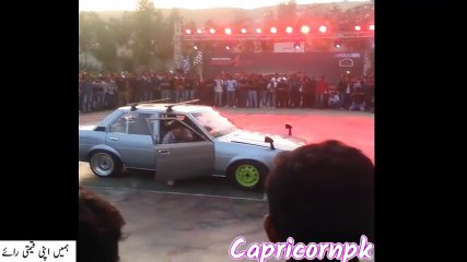 Car Drifting students in Lahore university festival with driving skills