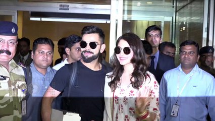ANUSHKA SHARMA And VIRAT KOHLI Returned From Delhi For Mumbai Reception