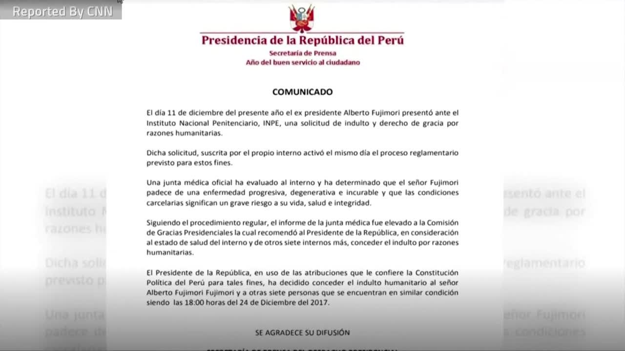 Peru's Ex-President Fujimori Pardoned