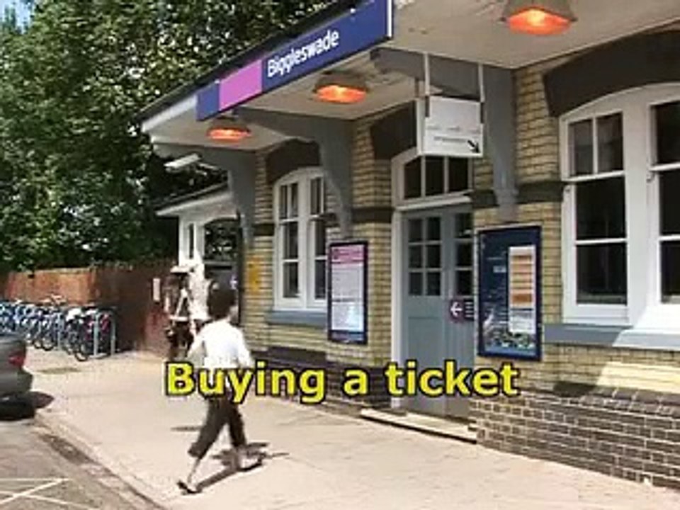 Buying a ticket at a train station