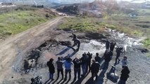 Tuzla'da Kaçak Kimyasal Madde Dökülen Alan Havadan Görüntülendi