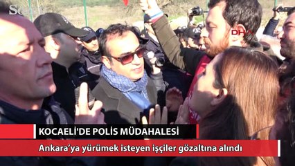 İzmit’te eylem yapan işçilere polis müdahalesi