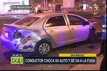 San Miguel: conductor choca su auto y se da a la fuga